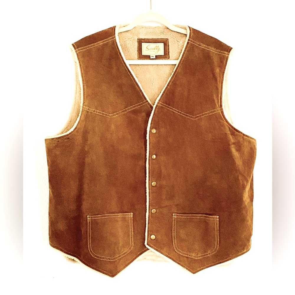 Scully Bunyan Mens Tan Suede Hunting Vest